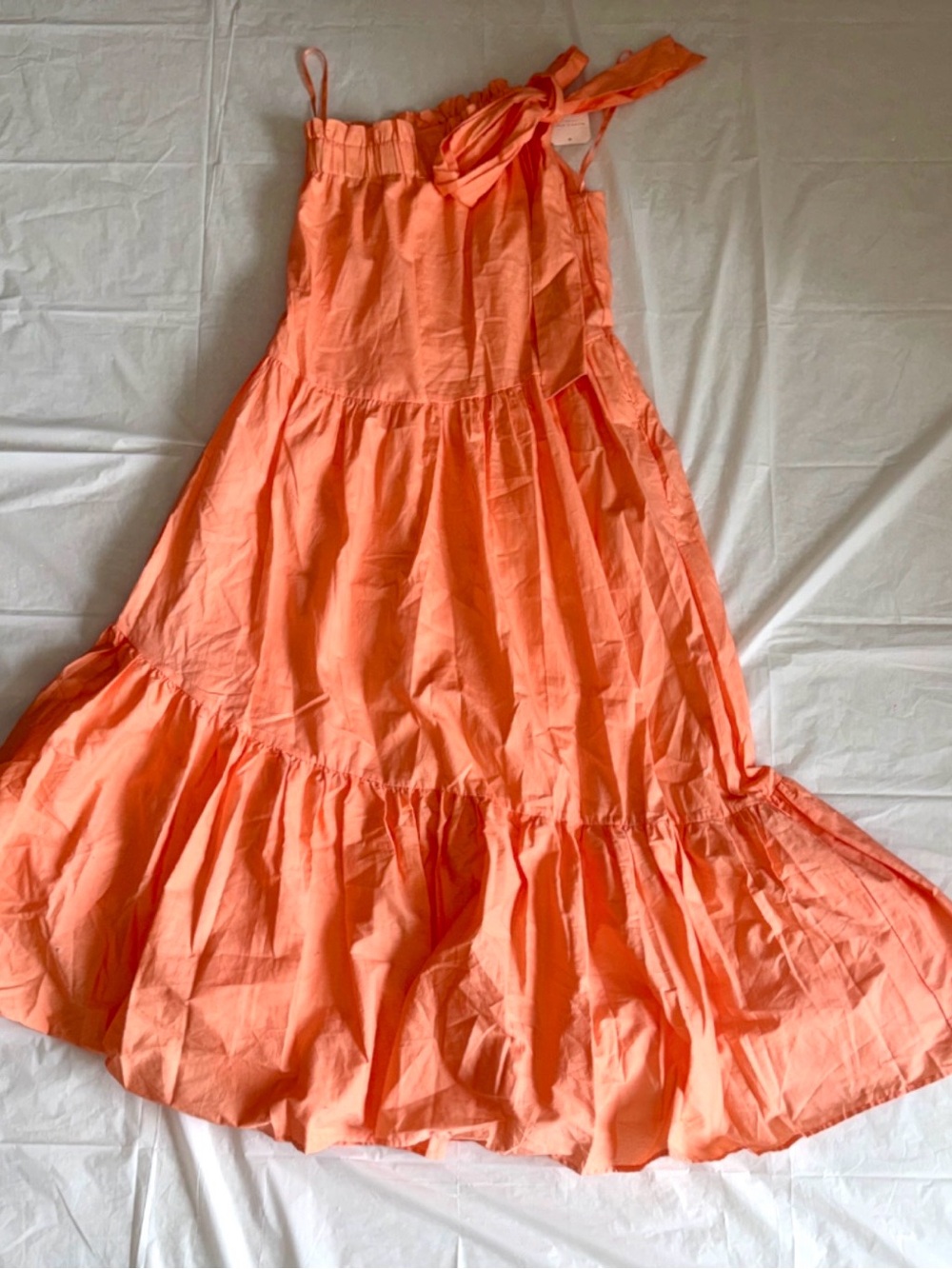 Altar'd State Coral Tiered Maxi Skirt with Ruffle Hem